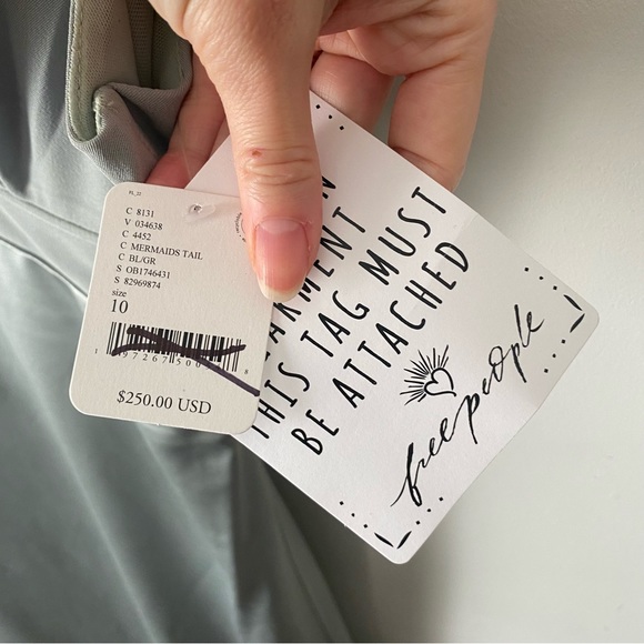 NEW Free People Gia Dress Pale Green Cut Out Back Size 10 - Picture 5 of 9